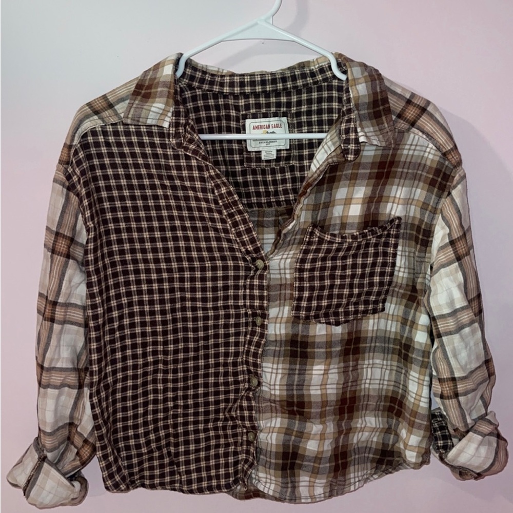 American Eagle Plaid Button-Up Shirt